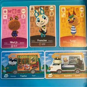 Animal Crossing Kids Amiibo Cards - Blue, Pink, Yellow, Brown